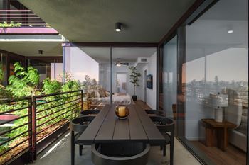 Private terraces with optima’s signature vertical landscaping system